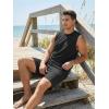 image:imageJMIERR Mens Vintage Acid Wash Two Piece Set Cotton Sleeveless Tank Top and ShortsBlack