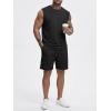 image:imageJMIERR Mens Vintage Acid Wash Two Piece Set Cotton Sleeveless Tank Top and ShortsBlack