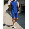 image:imageJMIERR Mens Vintage Acid Wash Two Piece Set Cotton Sleeveless Tank Top and ShortsBlue