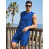 image:imageJMIERR Mens Vintage Acid Wash Two Piece Set Cotton Sleeveless Tank Top and ShortsBlue