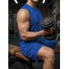 image:imageJMIERR Mens Vintage Acid Wash Two Piece Set Cotton Sleeveless Tank Top and ShortsBlue