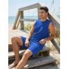 image:imageJMIERR Mens Vintage Acid Wash Two Piece Set Cotton Sleeveless Tank Top and ShortsBlue