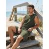 image:imageJMIERR Mens Vintage Acid Wash Two Piece Set Cotton Sleeveless Tank Top and ShortsGreen