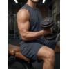 image:imageJMIERR Mens Vintage Acid Wash Two Piece Set Cotton Sleeveless Tank Top and ShortsGrey
