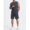 image:imageJMIERR Mens Vintage Acid Wash Two Piece Set Cotton Sleeveless Tank Top and ShortsGrey