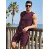 image:imageJMIERR Mens Vintage Acid Wash Two Piece Set Cotton Sleeveless Tank Top and ShortsRed