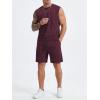 image:imageJMIERR Mens Vintage Acid Wash Two Piece Set Cotton Sleeveless Tank Top and ShortsRed