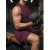 image:imageJMIERR Mens Vintage Acid Wash Two Piece Set Cotton Sleeveless Tank Top and ShortsRed