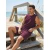 image:imageJMIERR Mens Vintage Acid Wash Two Piece Set Cotton Sleeveless Tank Top and ShortsRed