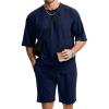 image:imageJMIERR Mens Casual Oversized Short Sets 2 Piece Summer Outfits Raglan Sleeve Tshirts amp Shorts TracksuitNavy Blue