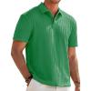 image:imageJMIERR Mens Casual Polo Shirt Summer Short Sleeve Vacation Button Beach Knit Stretchy Golf ShirtsMint Green