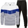 image:imageJMIERR Mens Hoodie Tracksuit 2 Pieces Set Novelty Color Block Pullover Fleece Hoodies Long Sleeve Casual SweatshirtPowder Blue