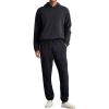 image:imageJMIERR Mens Textured Track Suits 2 Piece Set with Hoodie Sweatshirt and Sweatpants 2025 Casual Sweatsuit Set Airport OutfitsA Black