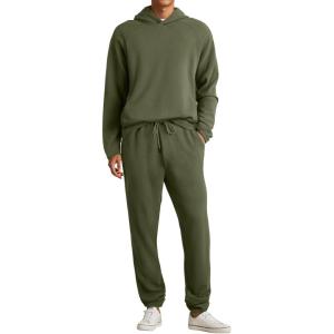 image:imageJMIERR Mens Textured Track Suits 2 Piece Set with Hoodie Sweatshirt and Sweatpants 2025 Casual Sweatsuit Set Airport OutfitsA Green