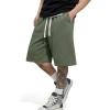 image:imageJMIERR 2026 Mens Baggy Sweat Shorts Lightweight Under Knee Casual Raw Hem Drawstring Y2K Shorts Loose Fit Gym ShortsLight Green