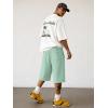 image:imageJMIERR 2026 Mens Baggy Sweat Shorts Lightweight Under Knee Casual Raw Hem Drawstring Y2K Shorts Loose Fit Gym ShortsMint Green