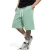 image:imageJMIERR 2026 Mens Baggy Sweat Shorts Lightweight Under Knee Casual Raw Hem Drawstring Y2K Shorts Loose Fit Gym ShortsMint Green