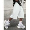 image:imageJMIERR 2026 Mens Baggy Sweat Shorts Lightweight Under Knee Casual Raw Hem Drawstring Y2K Shorts Loose Fit Gym ShortsWhite