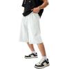 image:imageJMIERR 2026 Mens Baggy Sweat Shorts Lightweight Under Knee Casual Raw Hem Drawstring Y2K Shorts Loose Fit Gym ShortsWhite