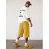 image:imageJMIERR 2026 Mens Baggy Sweat Shorts Lightweight Under Knee Casual Raw Hem Drawstring Y2K Shorts Loose Fit Gym ShortsYellow