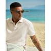 image:imageJMIERR Mens Casual Polo Shirt Knitted Textured Short Sleeve Stretch Golf Shirt Summer Vacation Beach Collared ShirtsApricot