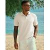 image:imageJMIERR Mens Casual Polo Shirt Knitted Textured Short Sleeve Stretch Golf Shirt Summer Vacation Beach Collared ShirtsApricot