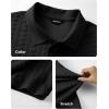 image:imageJMIERR Mens Casual Polo Shirt Knitted Textured Short Sleeve Stretch Golf Shirt Summer Vacation Beach Collared ShirtsBlack