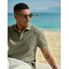 image:imageJMIERR Mens Casual Polo Shirt Knitted Textured Short Sleeve Stretch Golf Shirt Summer Vacation Beach Collared ShirtsFour Leaf Clover