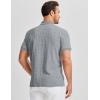 image:imageJMIERR Mens Casual Polo Shirt Knitted Textured Short Sleeve Stretch Golf Shirt Summer Vacation Beach Collared ShirtsGray