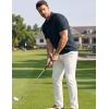 image:imageJMIERR Mens Casual Polo Shirt Knitted Textured Short Sleeve Stretch Golf Shirt Summer Vacation Beach Collared ShirtsNavy Blue