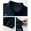 image:imageJMIERR Mens Casual Polo Shirt Knitted Textured Short Sleeve Stretch Golf Shirt Summer Vacation Beach Collared ShirtsNavy Blue
