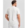 image:imageJMIERR Mens Casual Polo Shirt Knitted Textured Short Sleeve Stretch Golf Shirt Summer Vacation Beach Collared ShirtsWhite