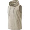 image:imageJMIERR Mens 2026 Vintage Washed Sleeveless Hoodie Tank Top Cotton Muscle Workout Gym Streetwear ShirtBeige