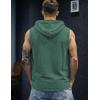 image:imageJMIERR Mens 2026 Vintage Washed Sleeveless Hoodie Tank Top Cotton Muscle Workout Gym Streetwear ShirtGreen 2