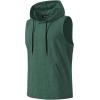 image:imageJMIERR Mens 2026 Vintage Washed Sleeveless Hoodie Tank Top Cotton Muscle Workout Gym Streetwear ShirtGreen 2