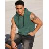 image:imageJMIERR Mens 2026 Vintage Washed Sleeveless Hoodie Tank Top Cotton Muscle Workout Gym Streetwear ShirtGreen 2