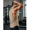 image:imageJMIERR Mens Drop Arm Tank Tops Gym Workout Sleeveless Muscle Shirts Cut Off Summer Tee ShirtKhaki