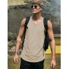 image:imageJMIERR Mens Drop Arm Tank Tops Gym Workout Sleeveless Muscle Shirts Cut Off Summer Tee ShirtKhaki