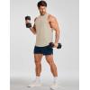 image:imageJMIERR Mens Drop Arm Tank Tops Gym Workout Sleeveless Muscle Shirts Cut Off Summer Tee ShirtKhaki