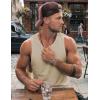 image:imageJMIERR Mens Drop Arm Tank Tops Gym Workout Sleeveless Muscle Shirts Cut Off Summer Tee ShirtKhaki