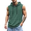 image:imageJMIERR Mens 2026 Vintage Washed Sleeveless Hoodie Tank Top Cotton Muscle Workout Gym Streetwear ShirtGreen 2