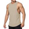 image:imageJMIERR Mens Drop Arm Tank Tops Gym Workout Sleeveless Muscle Shirts Cut Off Summer Tee ShirtKhaki
