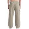 image:imageJMIERR Mens Lightweight Baggy Wide Leg Cargo Sweatpants Drawstring Adjustable Ankles Pants with Multiple PocketsParchment