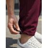 image:imageJMIERR Mens Lightweight Baggy Wide Leg Cargo Sweatpants Drawstring Adjustable Ankles Pants with Multiple PocketsRed