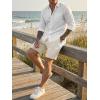 image:imageJMIERR Mens Casual 7 Shorts Summer Drawstring Elastic Waist Beach Sweat Shorts Texture with PocketsApricot