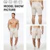 image:imageJMIERR Mens Casual 7 Shorts Summer Drawstring Elastic Waist Beach Sweat Shorts Texture with PocketsApricot