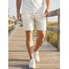 image:imageJMIERR Mens Casual 7 Shorts Summer Drawstring Elastic Waist Beach Sweat Shorts Texture with PocketsApricot