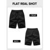 image:imageJMIERR Mens Casual 7 Shorts Summer Drawstring Elastic Waist Beach Sweat Shorts Texture with PocketsBlack