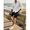 image:imageJMIERR Mens Casual 7 Shorts Summer Drawstring Elastic Waist Beach Sweat Shorts Texture with PocketsBlack