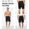 image:imageJMIERR Mens Casual 7 Shorts Summer Drawstring Elastic Waist Beach Sweat Shorts Texture with PocketsBlack